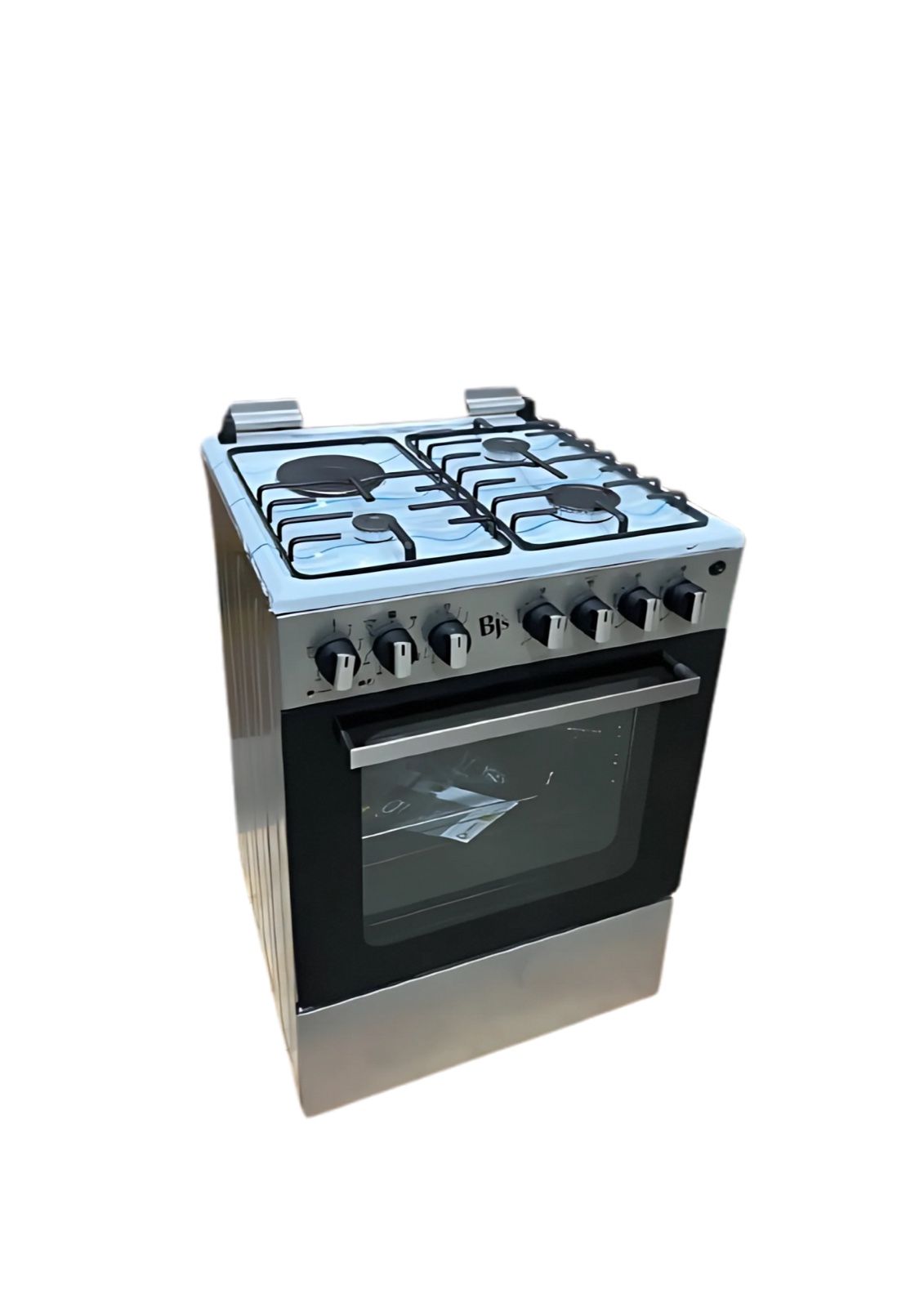 Bj's INOX (Silver) 60x60 3+1 Gas Cooker w/ Turbo Fan | Oven 60L Capacity