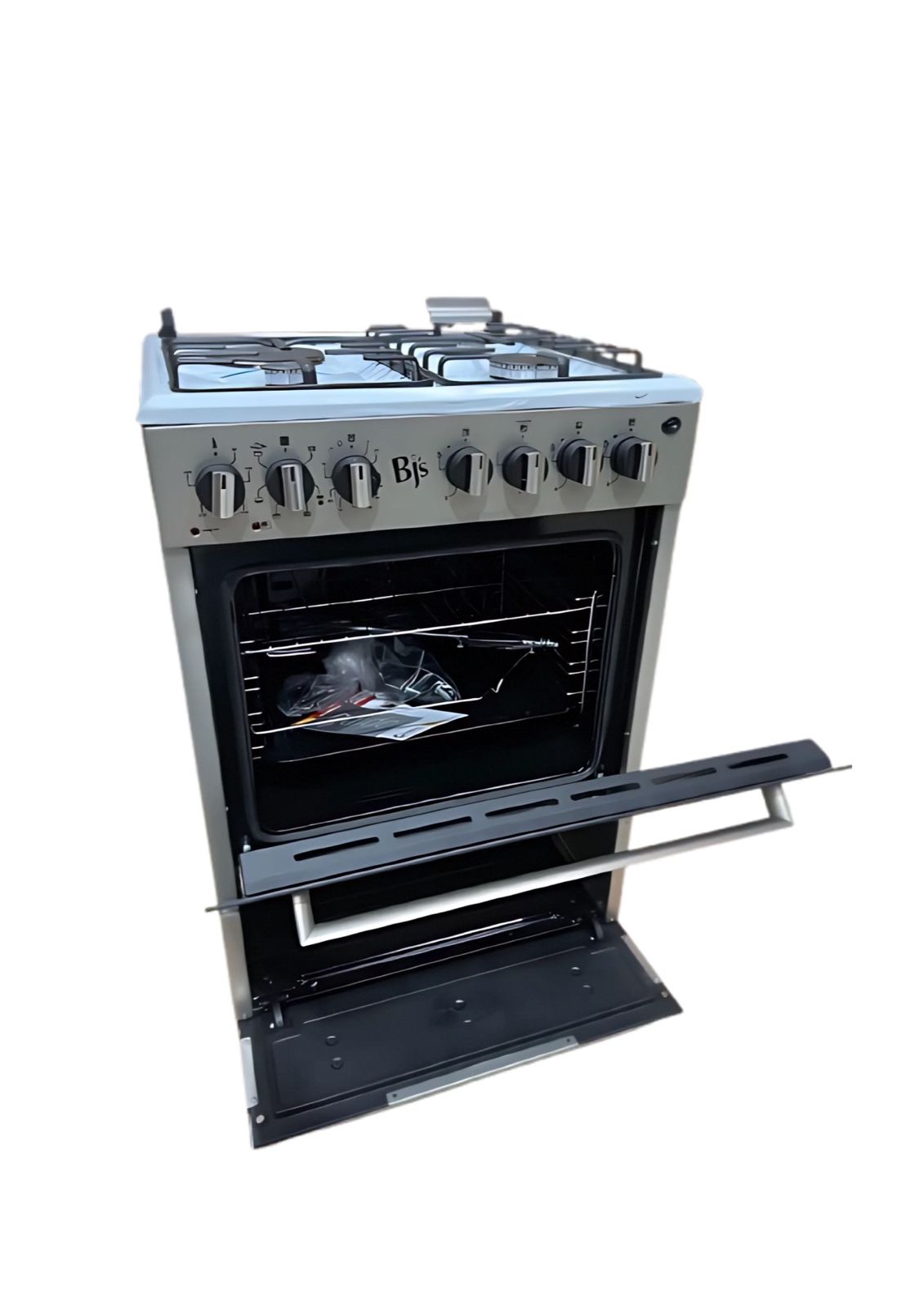 Bj's INOX (Silver) 60x60 3+1 Gas Cooker w/ Turbo Fan | Oven 60L Capacity