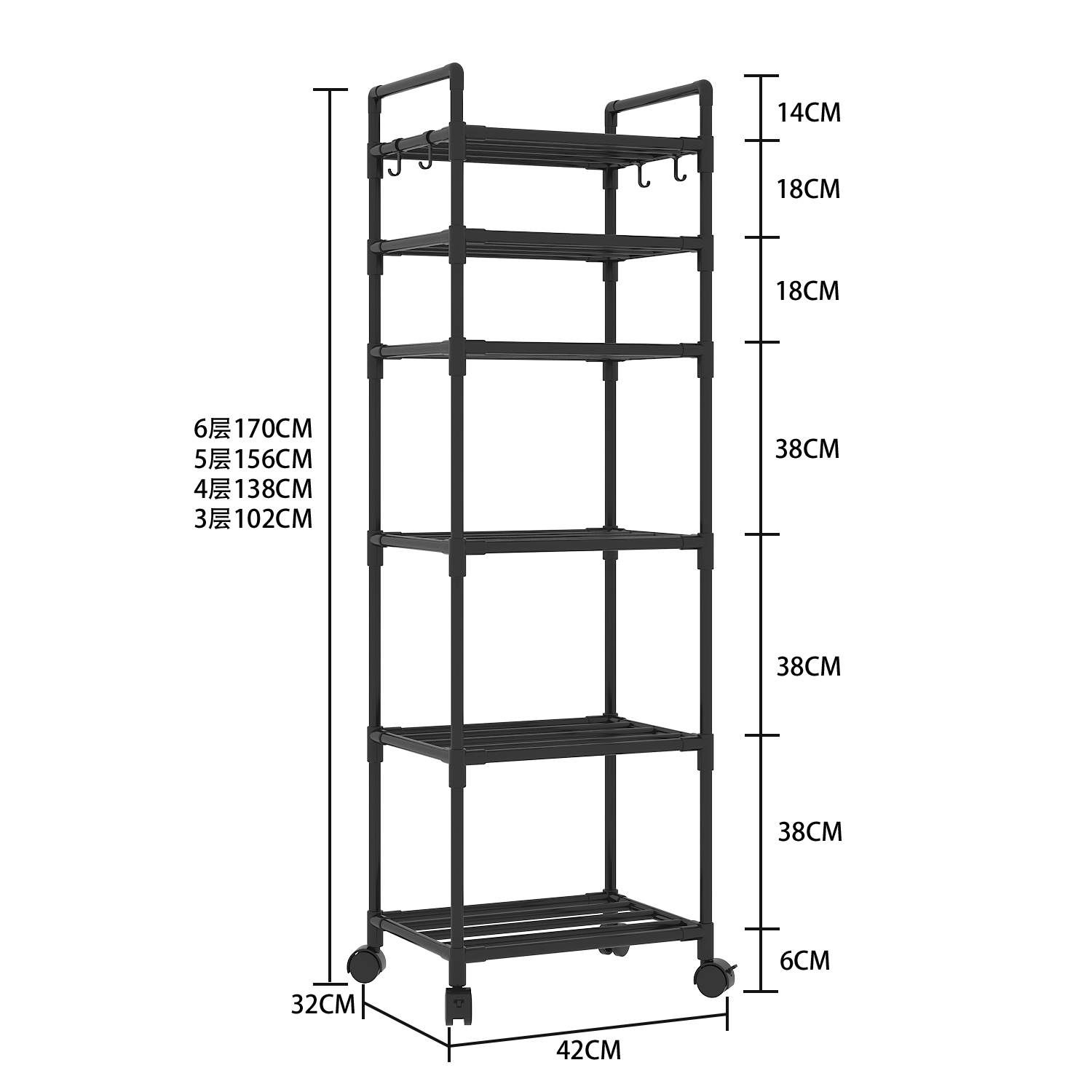 New Multifunctional Kitchen Floor Standing Multi-Tier Storage Rack for Home Microwave Oven Rack Bathroom Storage Rack Kitchen Utensil Rack