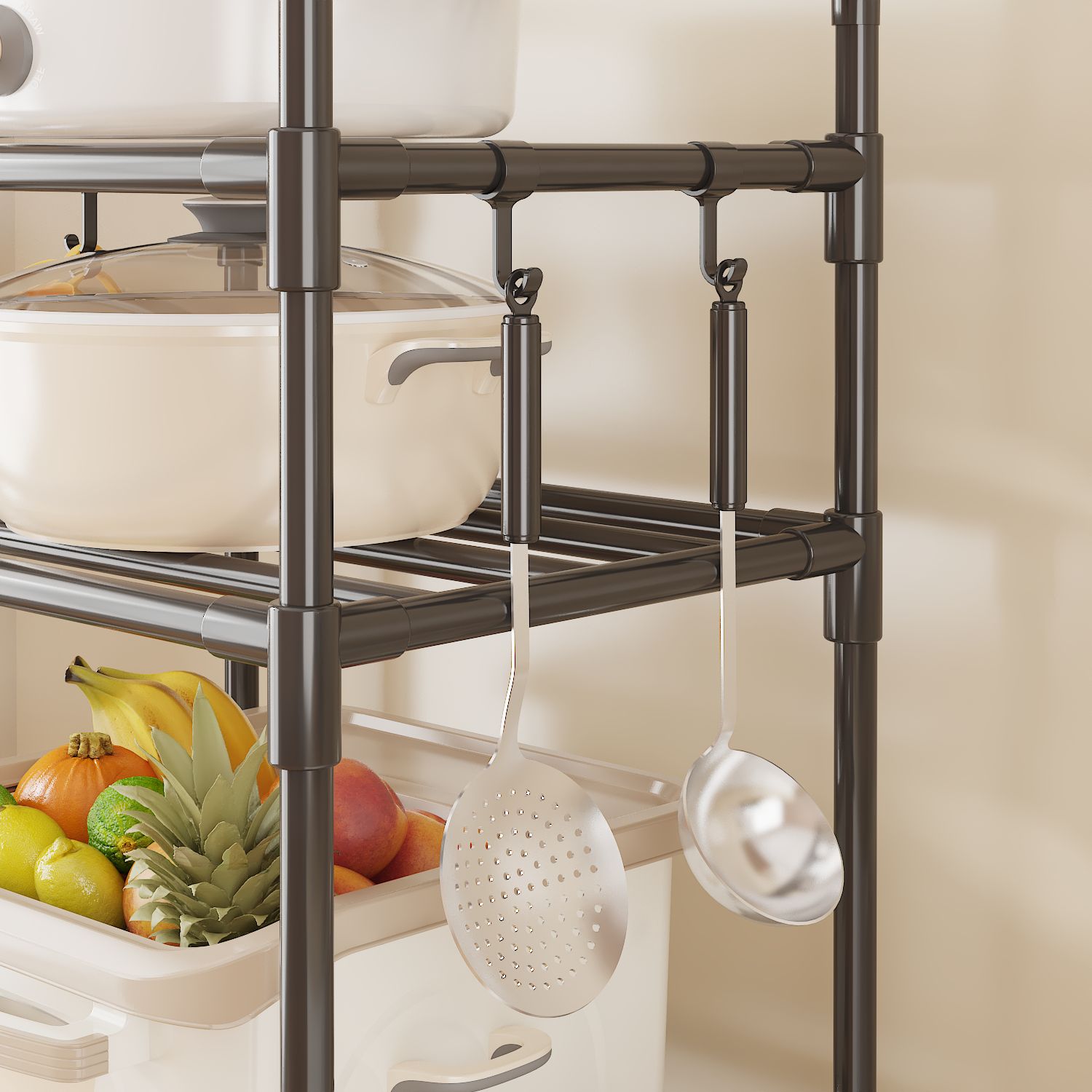 New Multifunctional Kitchen Floor Standing Multi-Tier Storage Rack for Home Microwave Oven Rack Bathroom Storage Rack Kitchen Utensil Rack