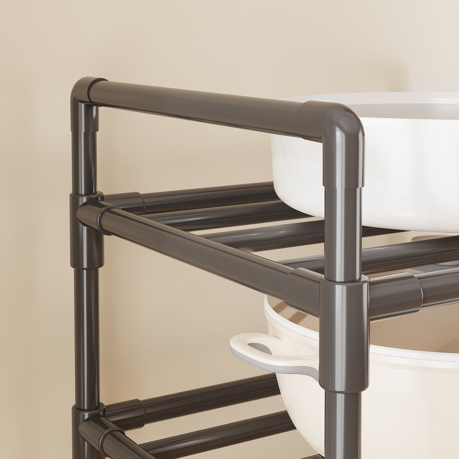 New Multifunctional Kitchen Floor Standing Multi-Tier Storage Rack for Home Microwave Oven Rack Bathroom Storage Rack Kitchen Utensil Rack