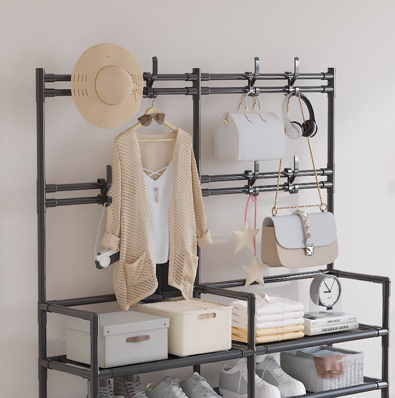 Double Row 5-layers Large Capacity Multi-functional Shoe And Hat Rack Bag Rack Essembly Shoe Cabinet Multi-purpose Storage Rack Shoe Rack