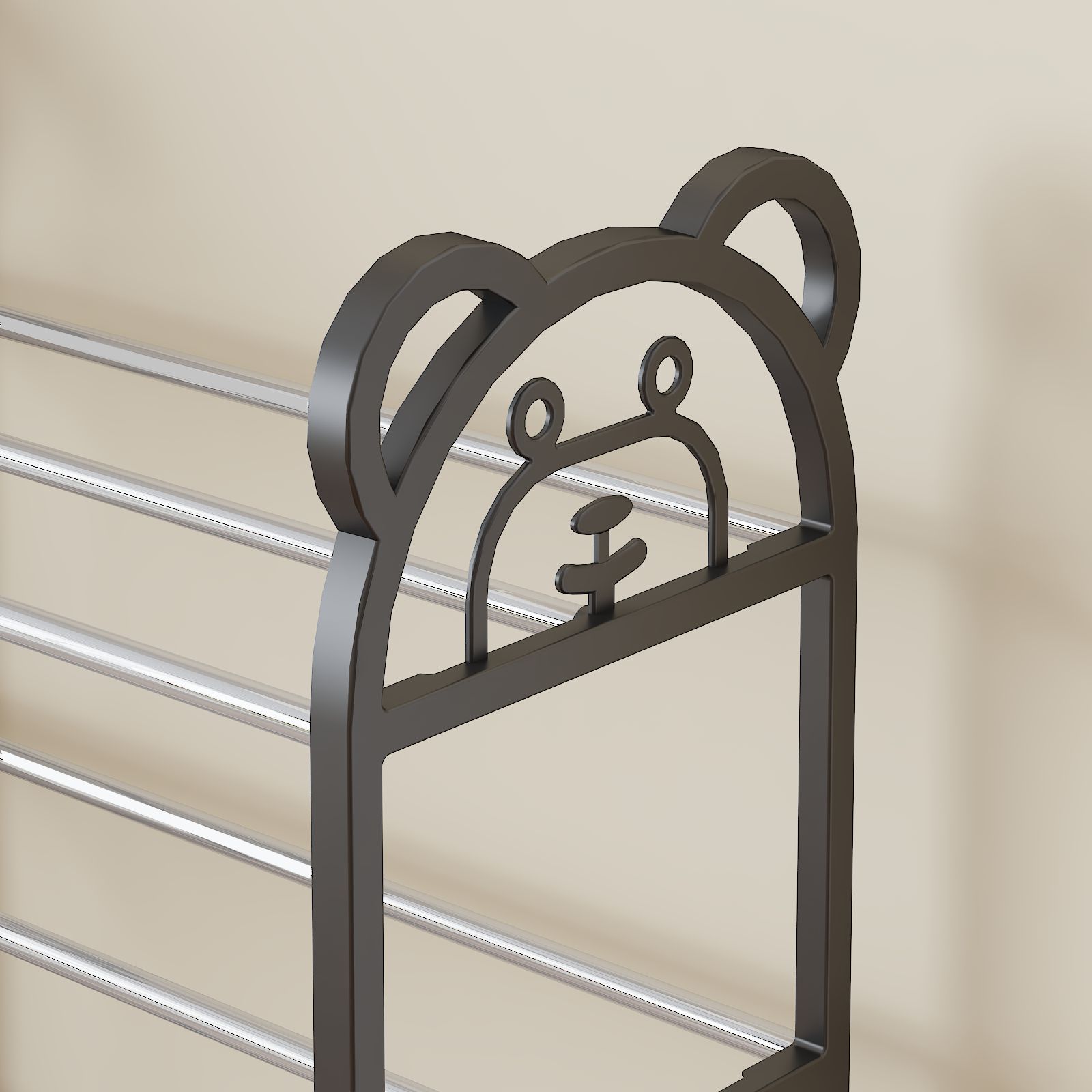 Cartoon Bear Shoe Rack for Kids Multi-tier Shoe Shelf with Easy Assembly Dorm Storage Organizer