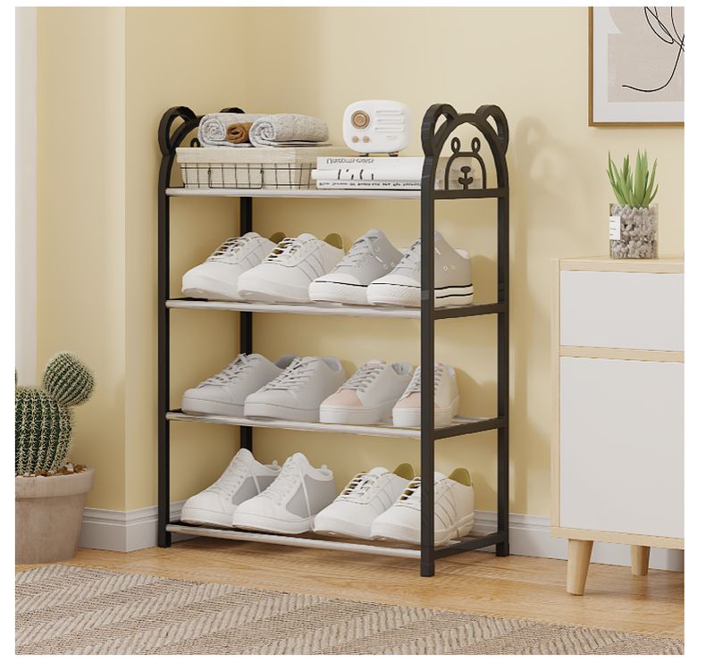 Cartoon Bear Shoe Rack for Kids Multi-tier Shoe Shelf with Easy Assembly Dorm Storage Organizer