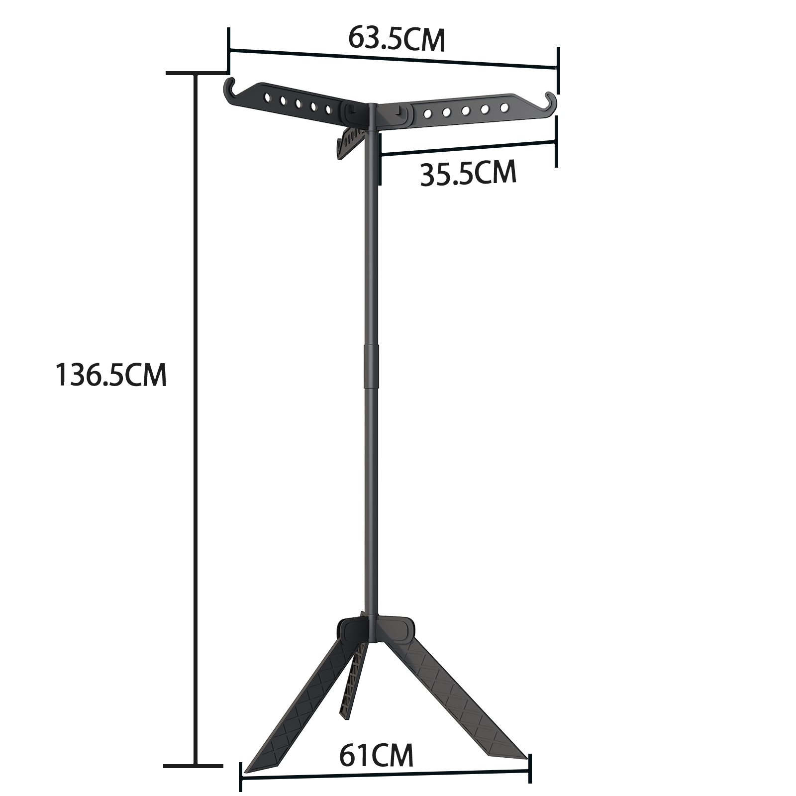 Rotating Clothes Rack - Floor Standing Foldable Multi-Functional Garment Hanger for Clothes Bags and Laundry