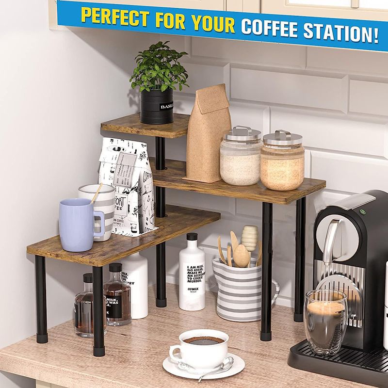 Multi-Tier Corner Shelf for Kitchen Countertop and Bathroom - Space-Saving  Wall-Mounted Multi-Functional Storage Rack