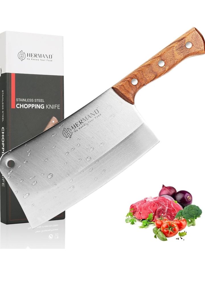 Butcher Knife, Meat Cleaver, 8 Inches Chopping Knife, Super Strong Makes Heavy Duty Easy