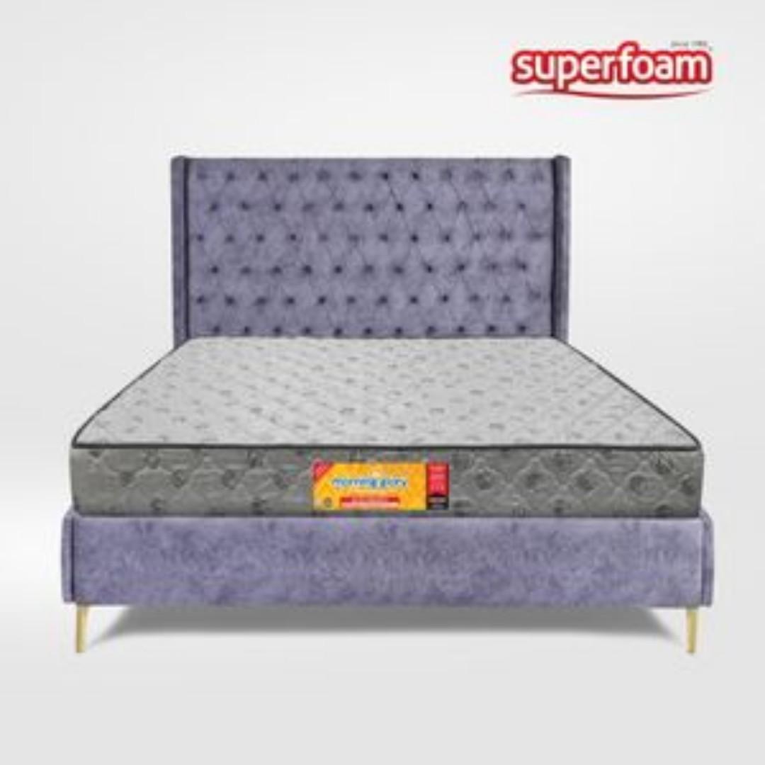 Superfoam Morning Glory High Mattress – 8 Inches Durable Foam Core, Firm Support, Luxurious non-Quilted Cover, Ideal for Home and Institutional Use, Available in Multiple Sizes