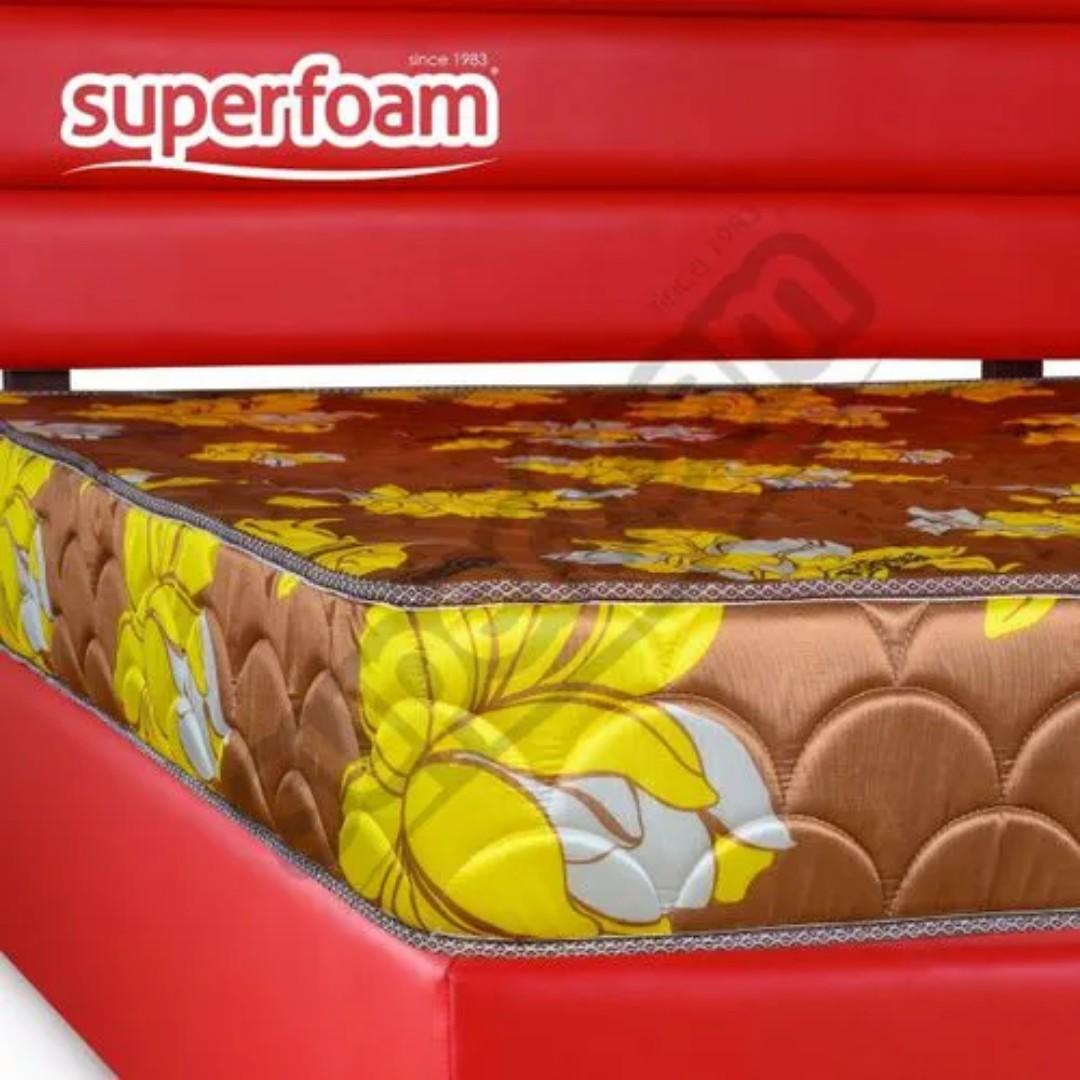 Superfoam Morning Glory High Mattress – 8 Inches Durable Foam Core, Firm Support, Luxurious non-Quilted Cover, Ideal for Home and Institutional Use, Available in Multiple Sizes