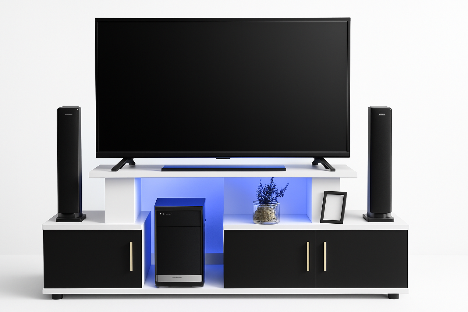 【PROMOTION!】 Istanbul 2 Modern TV STAND With LED Lights Tv Stands Furniture High Quality Durable Classic Tv Unit