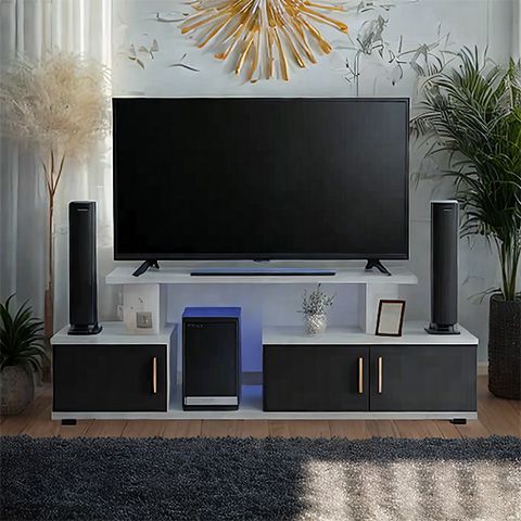 【PROMOTION!】 Istanbul 2 Modern TV STAND With LED Lights Tv Stands Furniture High Quality Durable Classic Tv Unit