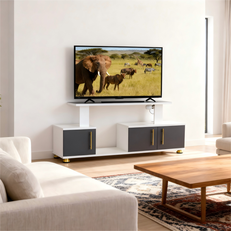 【PROMOTION!】 Istanbul 2 Modern TV STAND With LED Lights Tv Stands Furniture High Quality Durable Classic Tv Unit