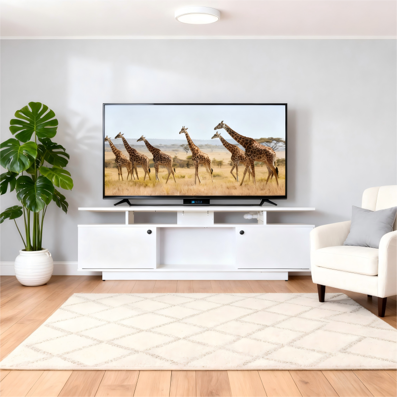 【PROMOTION!】Oslo Modern Wooden TV Stand 5ft With LED Lights Tv Stands Furniture High Quality Durable Classic Tv Unit