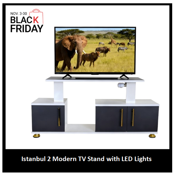 【PROMOTION!】 Istanbul 2 Modern TV STAND With LED Lights Tv Stands Furniture High Quality Durable Classic Tv Unit