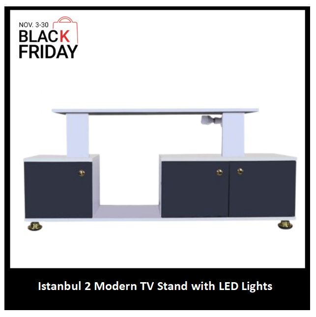 【PROMOTION!】 Istanbul 2 Modern TV STAND With LED Lights Tv Stands Furniture High Quality Durable Classic Tv Unit