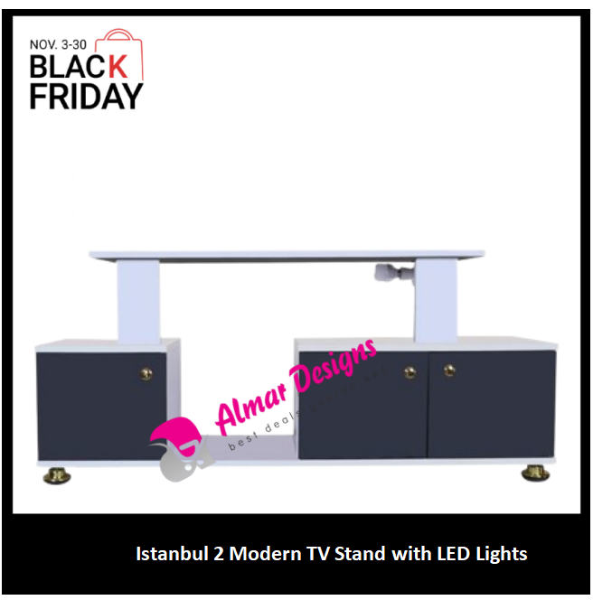 【PROMOTION!】 Istanbul 2 Modern TV STAND With LED Lights Tv Stands Furniture High Quality Durable Classic Tv Unit