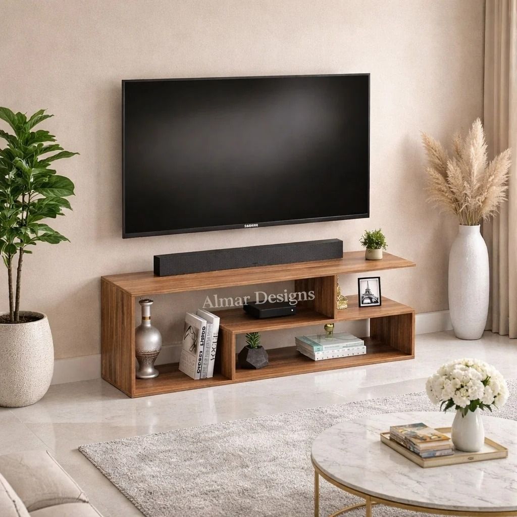 Mexico 55″ Modern TV Stand – Brown Walnut Media Console
