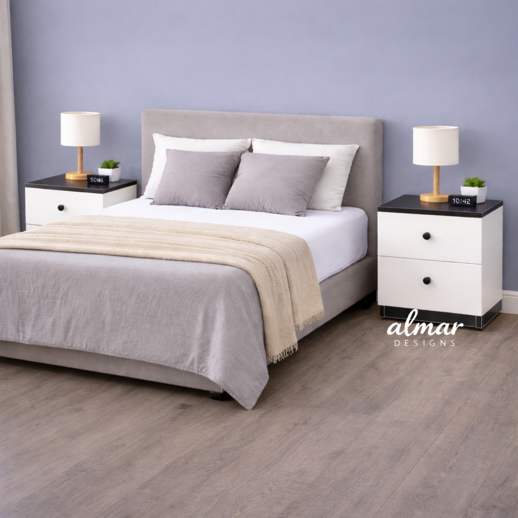 Julz Bedside Drawer – Modern Nightstand Black and White