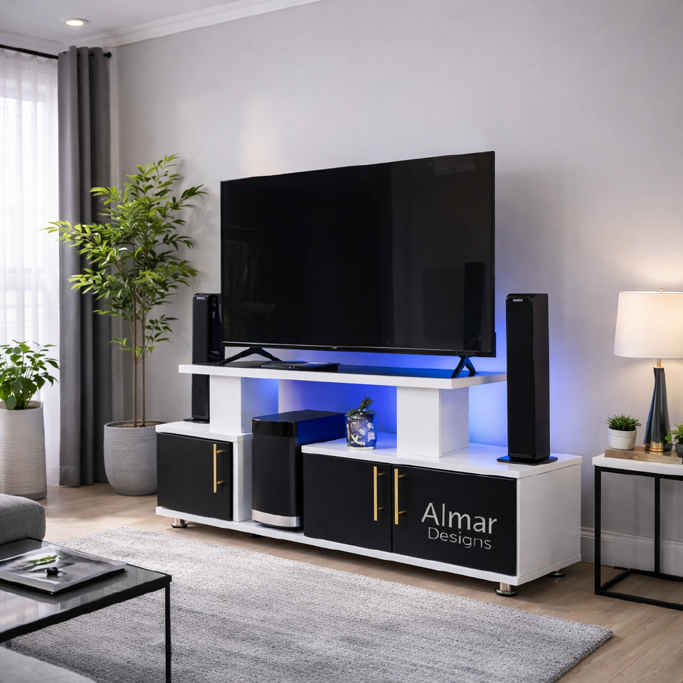 【PROMOTION!】 Istanbul 2 Modern TV STAND With LED Lights Tv Stands Furniture High Quality Durable Classic Tv Unit
