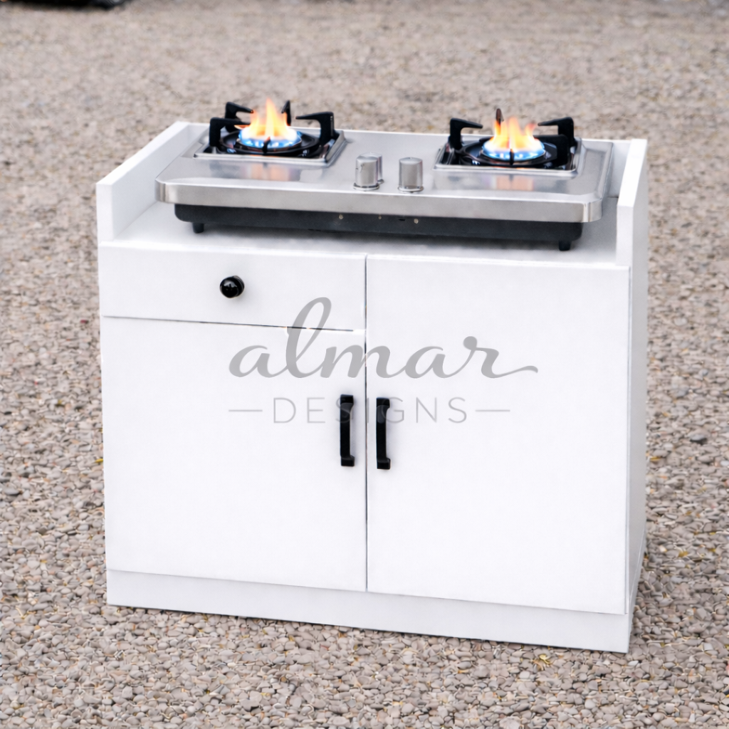 Sarova Cooker Stand with Storage Cabinets White