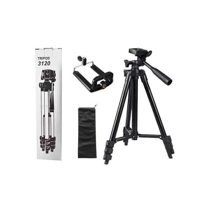 Tripod Stand For Camera & Phones With Phone Holder - 1.2 Meters Tall Tripod