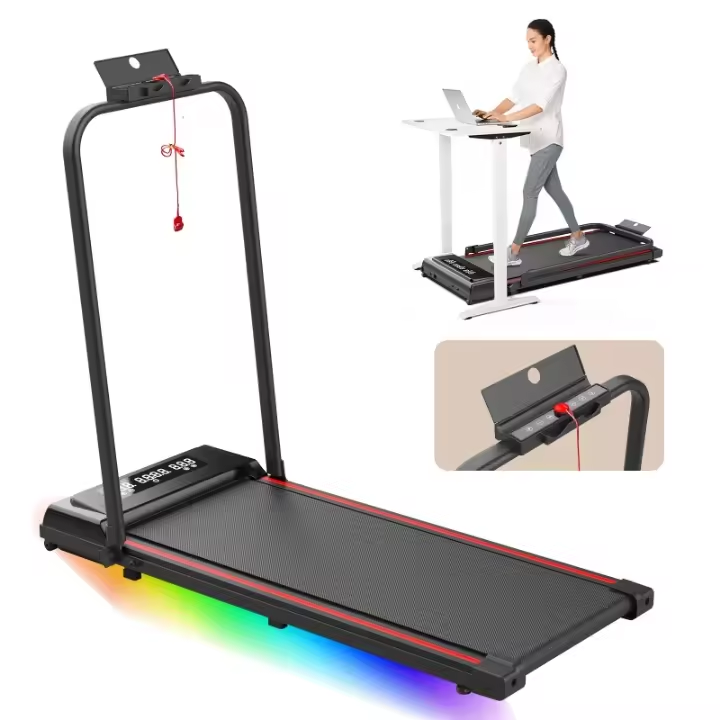 Foldable Portable treadmill Walking Pad With  Emergency Safety Lock, Speed 10km/hr,Remote Control And Phone holder