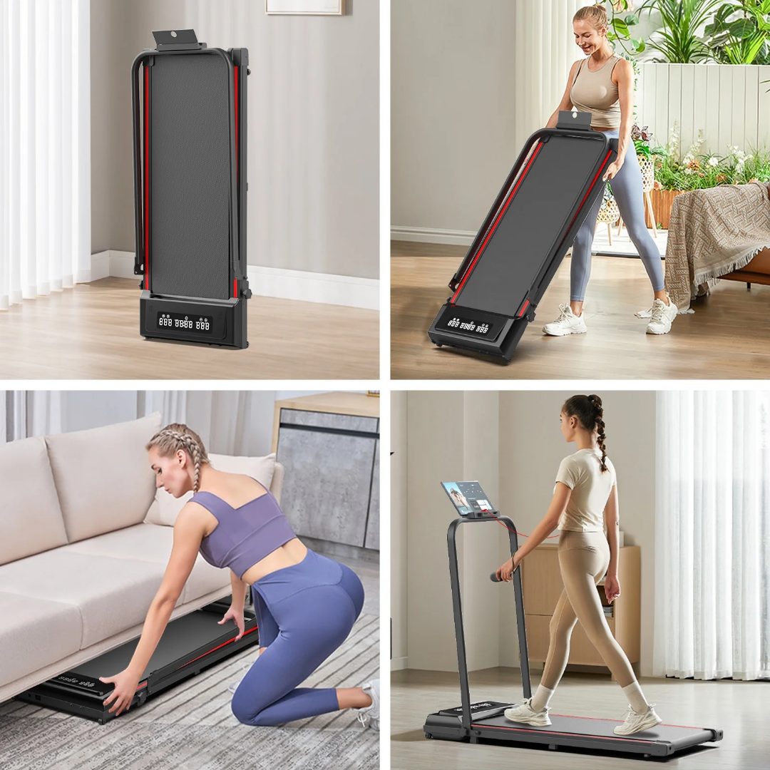 Foldable Portable treadmill Walking Pad With  Emergency Safety Lock, Speed 10km/hr,Remote Control And Phone holder