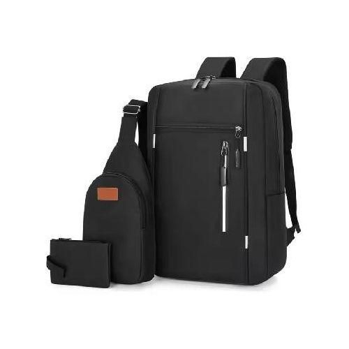 New Arrival 3 In 1 Men Laptop Bags Set Backpack Chest Bag Small Bag Set Rucksack Travel Bag With USB Jack Large Capacity School Bag