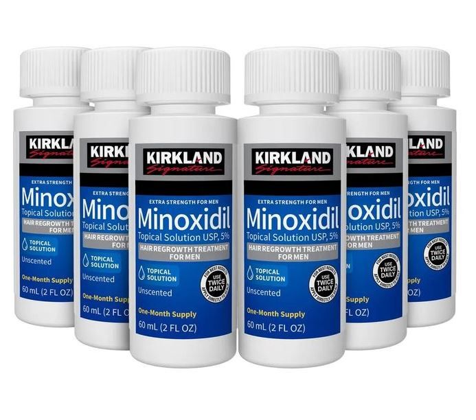 Kirkland Minoxidil 5% Extra Strength Hair Regrowth plus free dropper and 0.5 mm Derma Roller Hair Growth Beard Growth  Derma Roller Minoxidil 5%