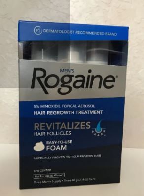 Men's Rogaine 5% Minoxidil Foam for Hair Regrowth, Topical Hair Loss Treatment to Regrow Fuller, Thicker Hair, Unscented
Original Men's Rogaine 5% Minoxidil Hair Regrowth Treatment Foam 1 month supply