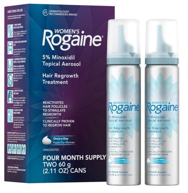 Men's Rogaine 5% Minoxidil Foam for Hair Regrowth, Topical Hair Loss Treatment to Regrow Fuller, Thicker Hair, Unscented
Original Men's Rogaine 5% Minoxidil Hair Regrowth Treatment Foam 1 month supply