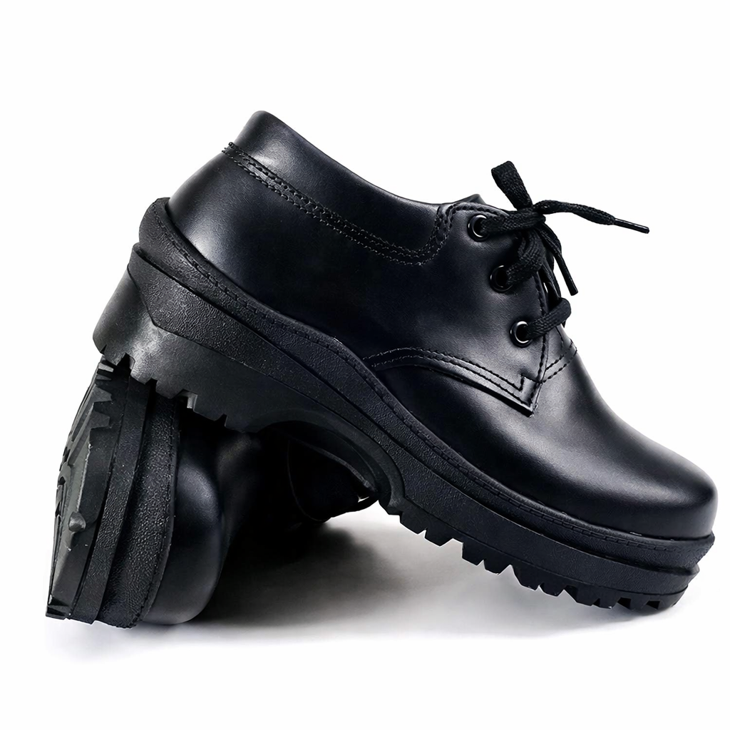 BACK TO SCHOOL OFFER! UNISEX GENUINE LEATHER SCHOOL SHOES FOR BOYS & GIRLS, LIGHTWEIGHT, DURABLE, COMFORTABLE ALL-DAY, SOLID BLACK, PERFECT FOR SCHOOL & CASUAL SPRING & AUTUMN WEAR