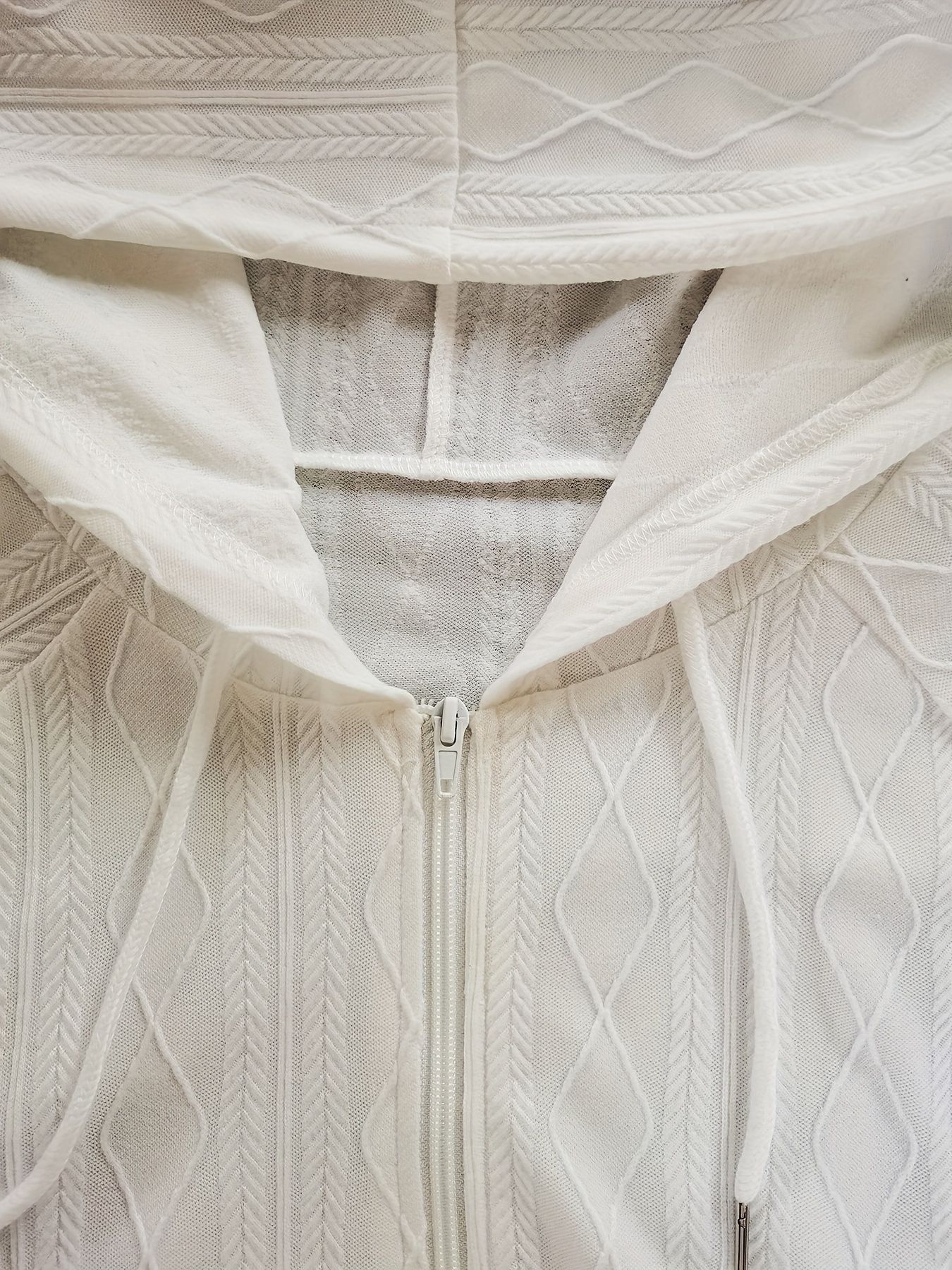 Women's Plus Size Casual Hooded Jacket - Solid Color, Zip-Up, Long Sleeve with Drawstring & Pockets T028