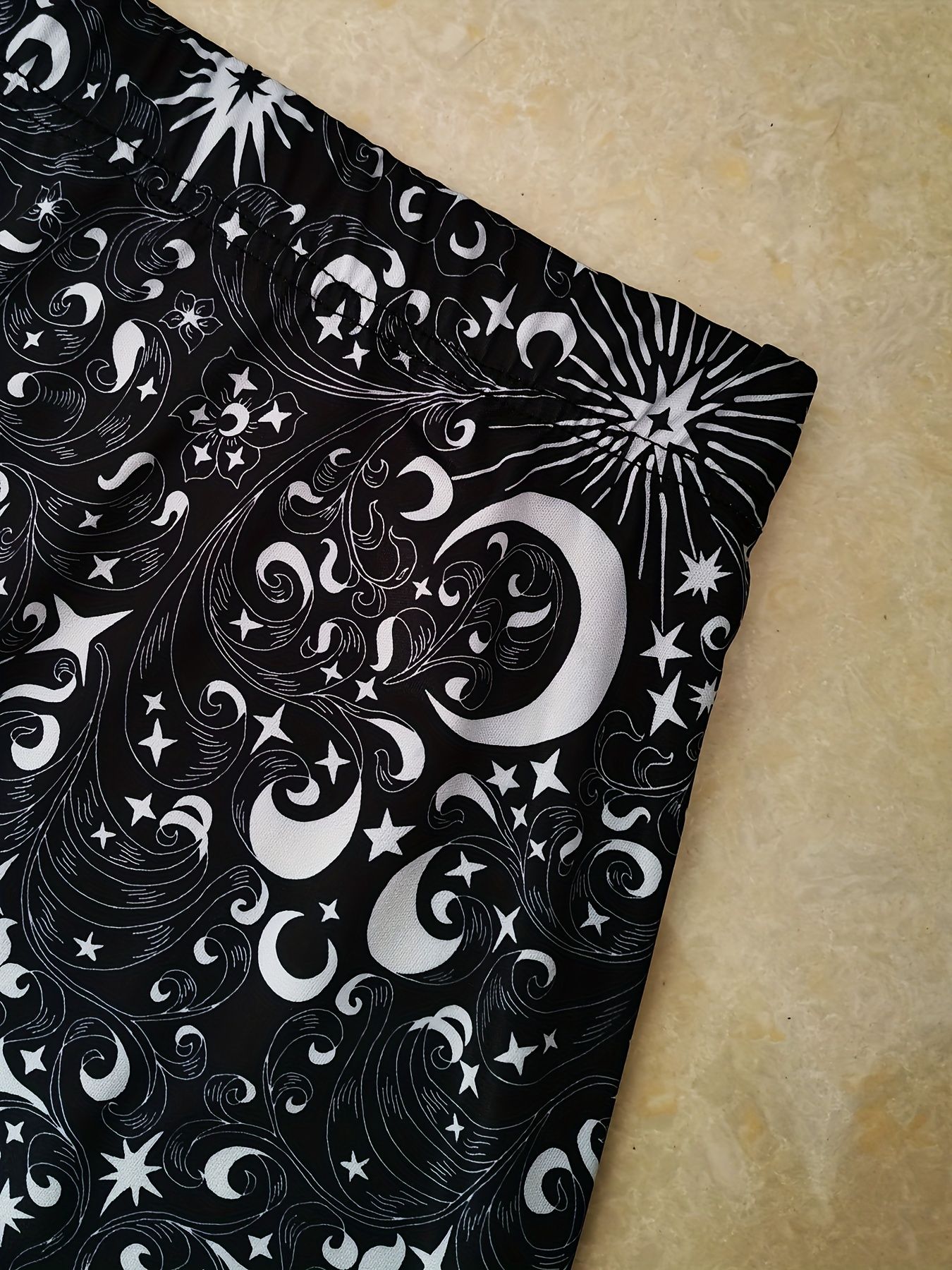 Seasonless Wonder, Elegant Plus Size Starry Sky Print A-Line Skirt - Stretchy, Machine Washable Polyester - Perfect for All Seasons T008