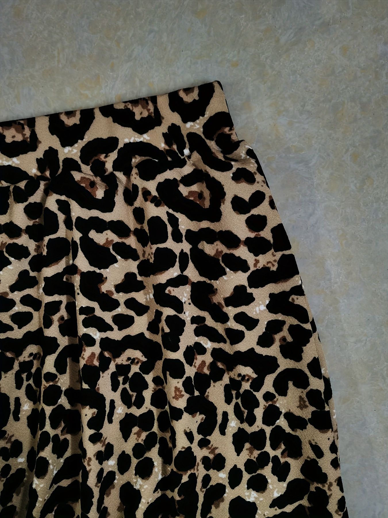 Plus size women's leopard print half skirt T034