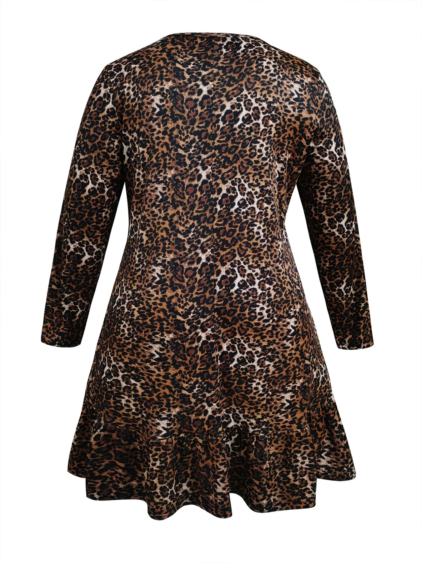 Plus size women's leopard print dress T065