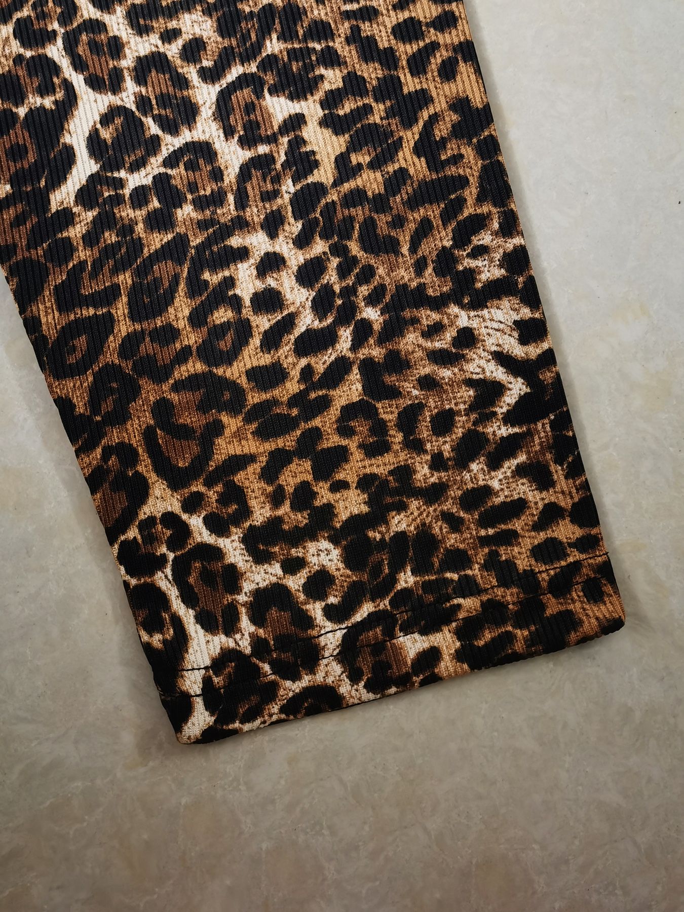 Plus size women's leopard print dress T065