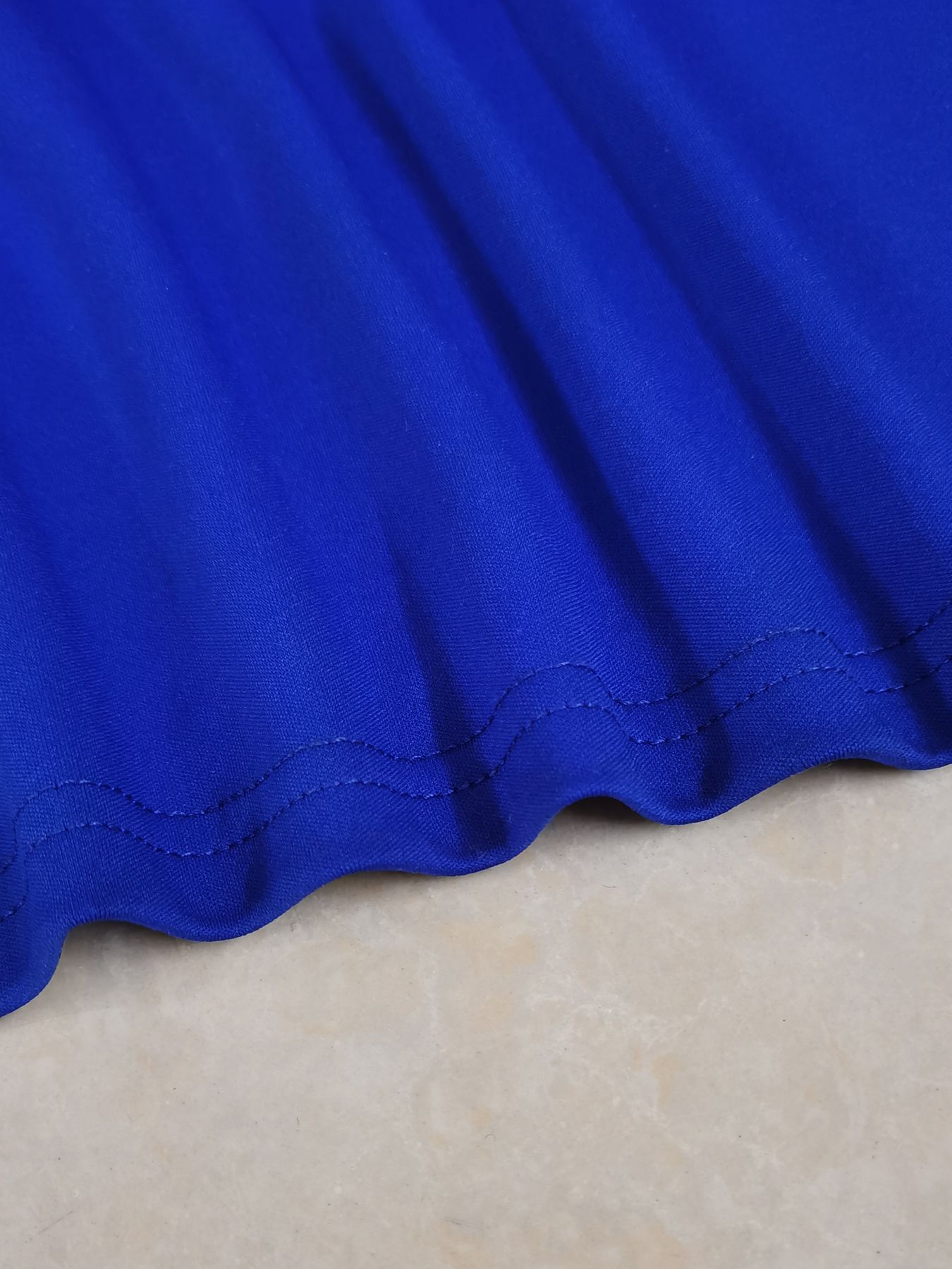 Plus Size Bodycon Dress - Royal Blue Boat Neck Sleeve, Stretchy Machine-Washable Fabric, Flattering Fit for All-Season Casual & Formal Wear T038