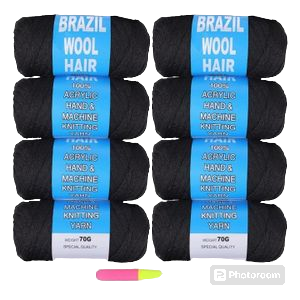 Brazilian wool hair extension with crochet
