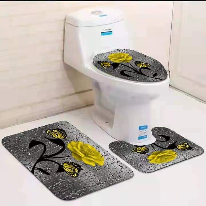 New Arrivals!!Hommy Toilet Mat Set Bathtub Mats Bathroom Mats 3 In 1 Anti-Slip Mats Quality 3 piece bathroom/ washroom Toilet set mats