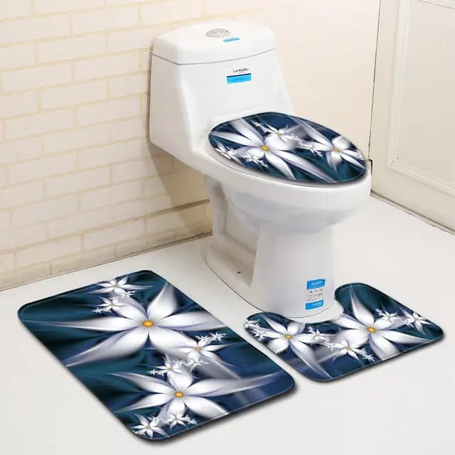 New Arrivals!!Hommy Toilet Mat Set Bathtub Mats Bathroom Mats 3 In 1 Anti-Slip Mats Quality 3 piece bathroom/ washroom Toilet set mats