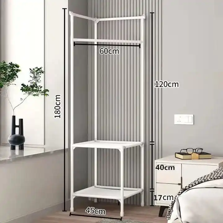 Generic 2 Layer Multifunctional Clothes Hangers Corner Coat Rack Shoe Rack Storage Organization