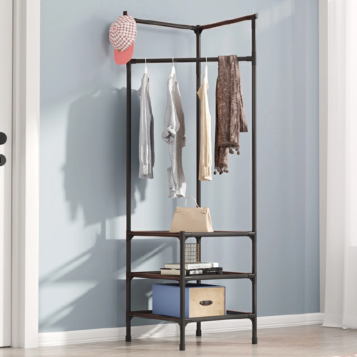 Generic 3 Layer Multifunctional Clothes Hangers Corner Coat Rack Shoe Rack Storage Organization
