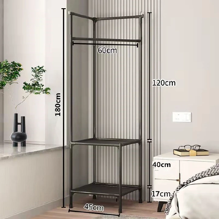 Generic 2 Layer Multifunctional Clothes Hangers Corner Coat Rack Shoe Rack Storage Organization