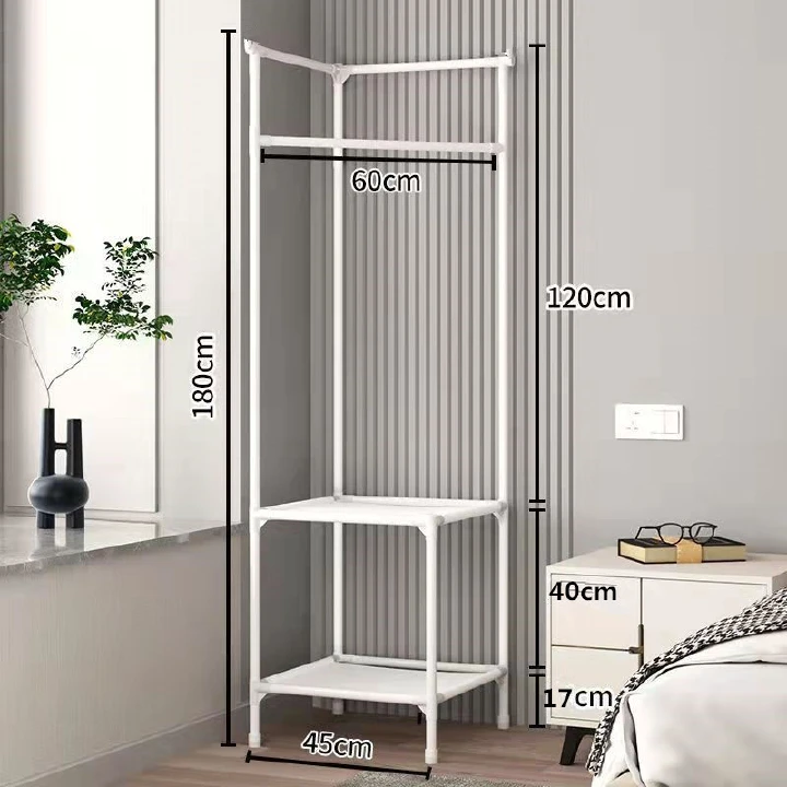 Generic 2 Layer Multifunctional Clothes Hangers Corner Coat Rack Shoe Rack Storage Organization