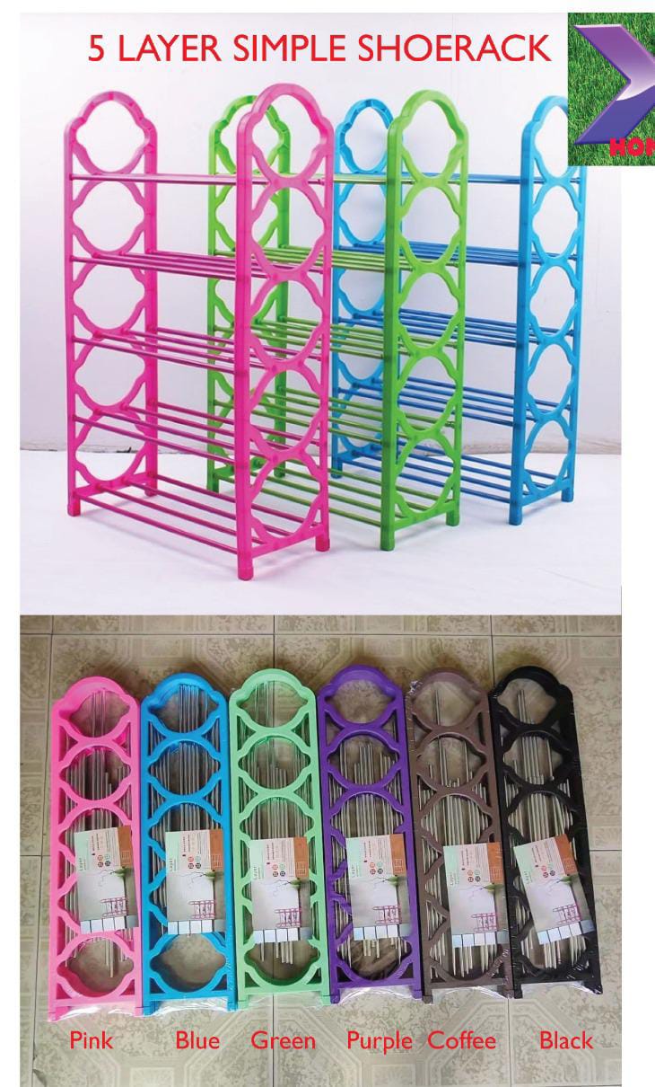 Shoe Rack 5 Tiers Organizer Home Furniture Single Living Room Furniture Plastic