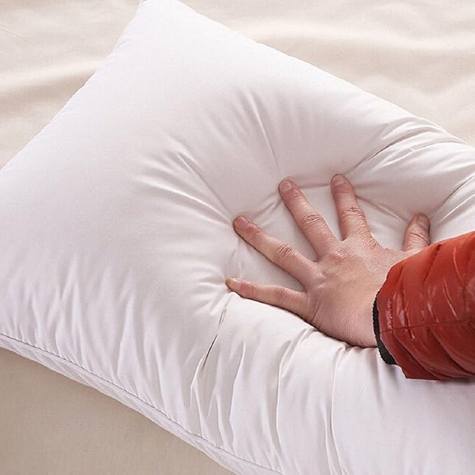 {Clearance sell } Buy 2 Cotton Bed Pillows and Get 3 Throw Pillows with Plain Cushion - White