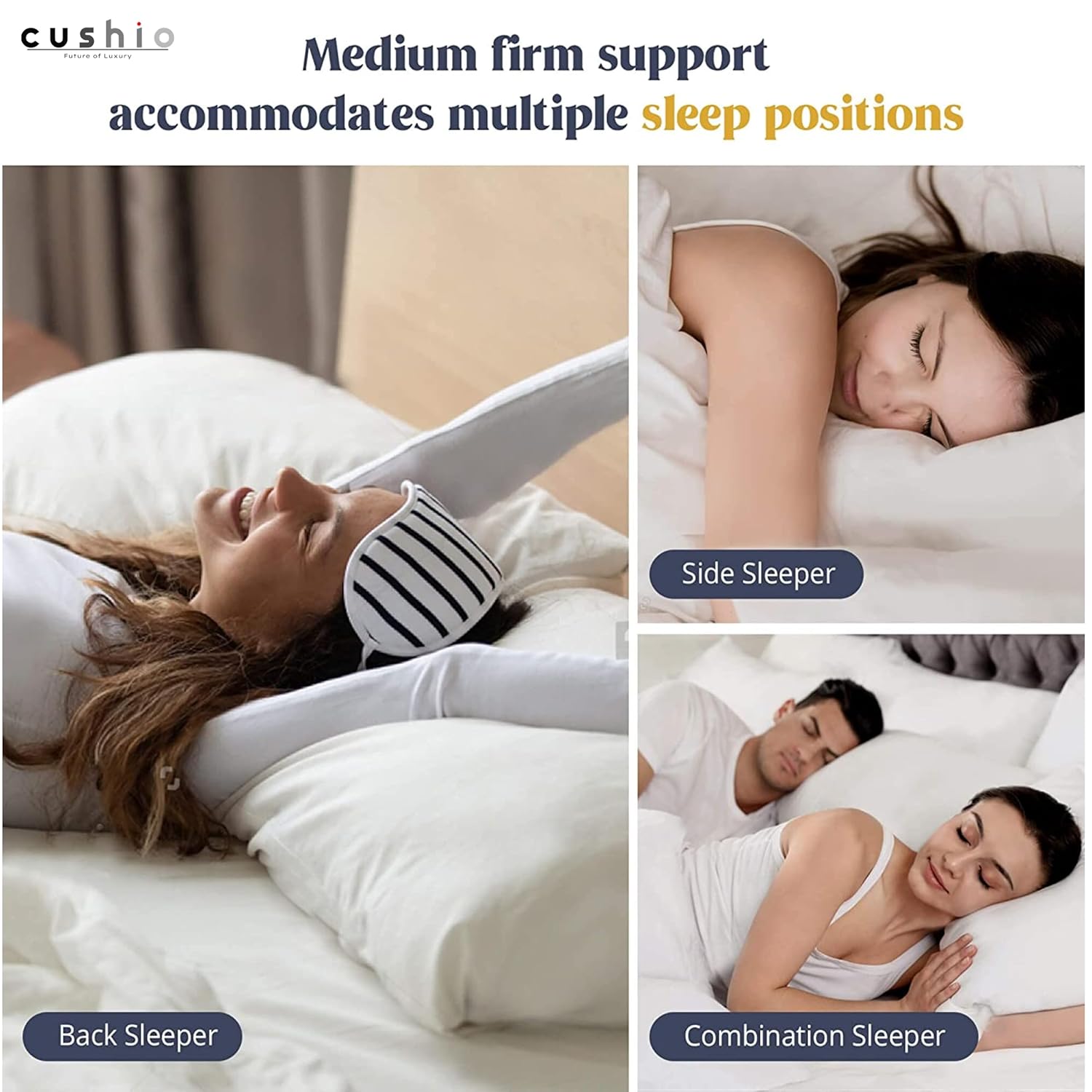 {Clearance sell } Buy 2 Cotton Bed Pillows and Get 3 Throw Pillows with Plain Cushion - White
