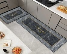 Anti-Slip  2 Pcs Waterproof Kitchen mats, Non-Slip & Easy to Clean, Versatile Water Absorbent Mats for Kitchen,Bathroom and Laundry Antislip, Multi-Purposey - (120 * 40 cm, 40 * 60 cm)