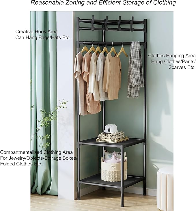 Generic 2 Layer Multifunctional Clothes Hangers Corner Coat Rack Shoe Rack Storage Organization